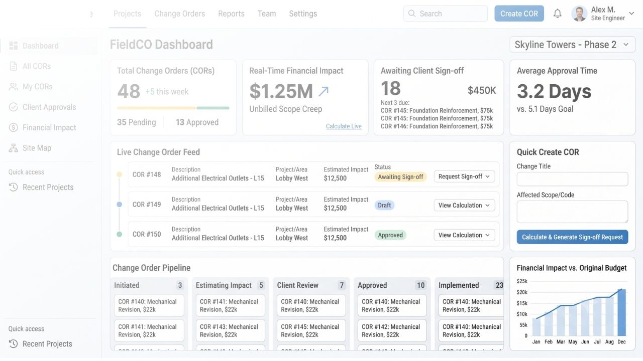 Real-Time Change Order Engine Asset